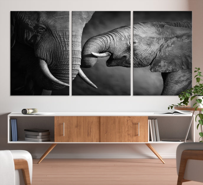 Elephant Family Wall Art Canvas Print