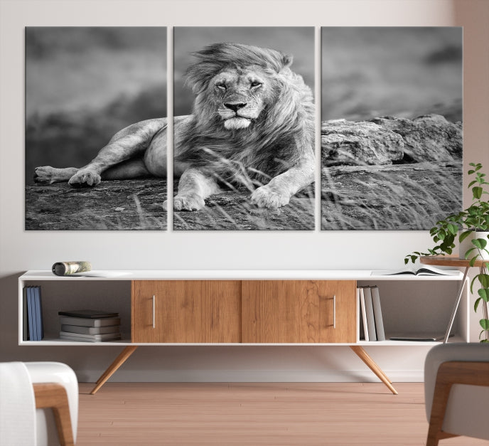 King of Forest Lion Wall Art Canvas Print