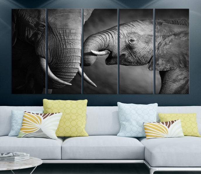 Elephant Family Wall Art Canvas Print