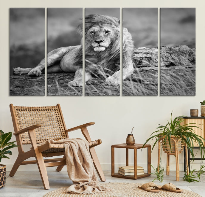 King of Forest Lion Wall Art Canvas Print