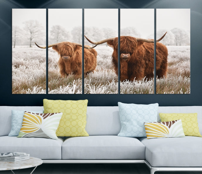 Lienzo decorativo para pared grande con vacas de Terranova