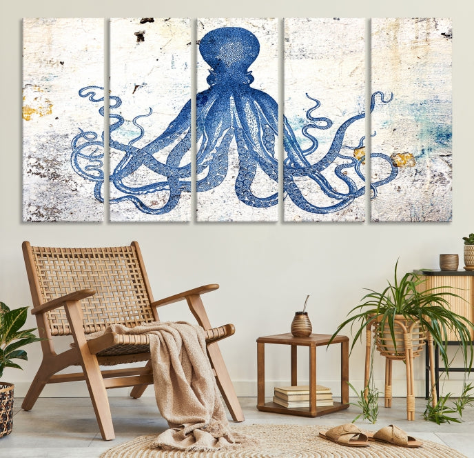 Abstract Octopus Wall Art Canvas Print