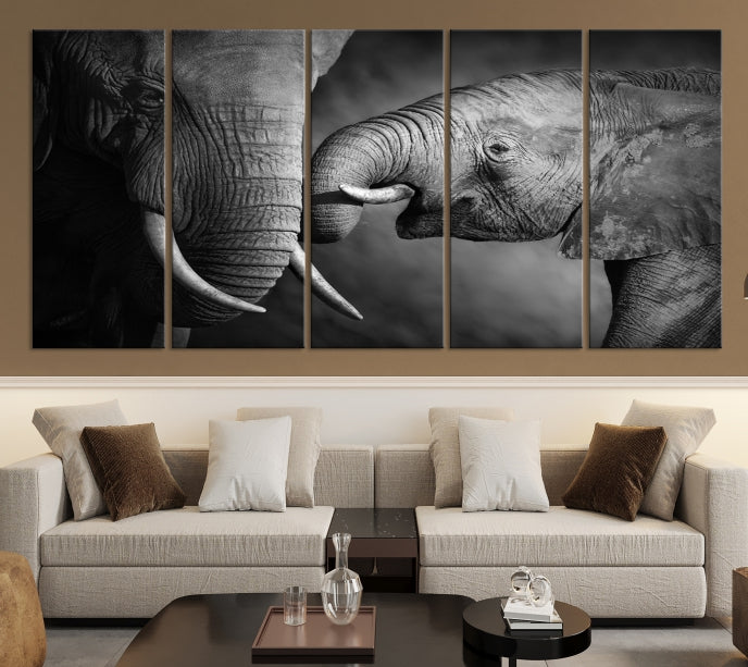 Elephant Family Wall Art Canvas Print