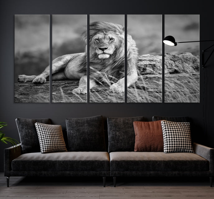 King of Forest Lion Wall Art Canvas Print