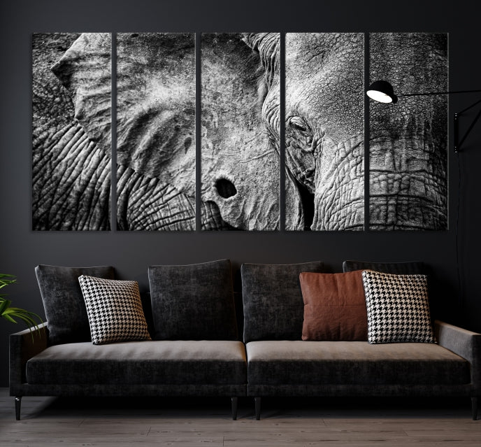 Wild Old Elephant Wall Art Canvas Print