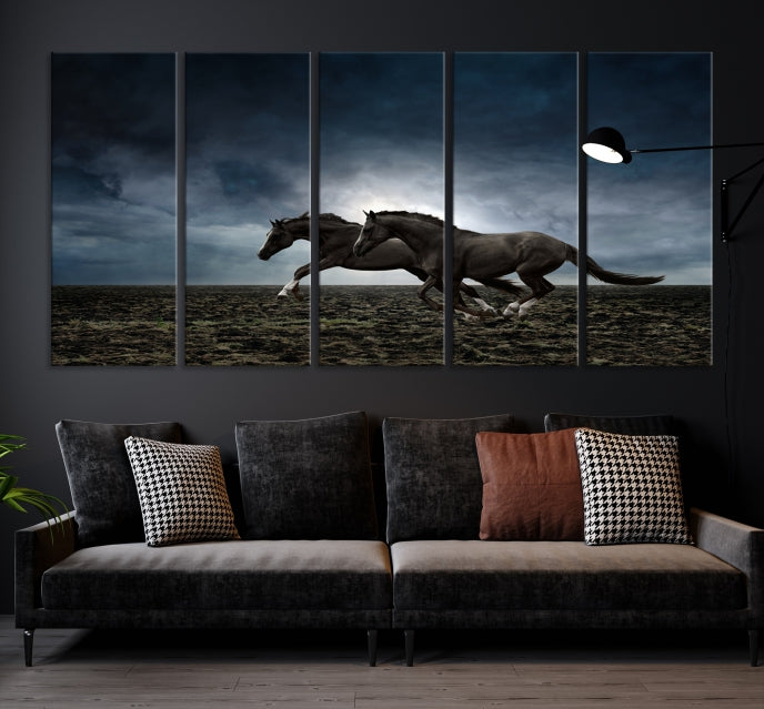 Lienzo decorativo para pared con caballos salvajes