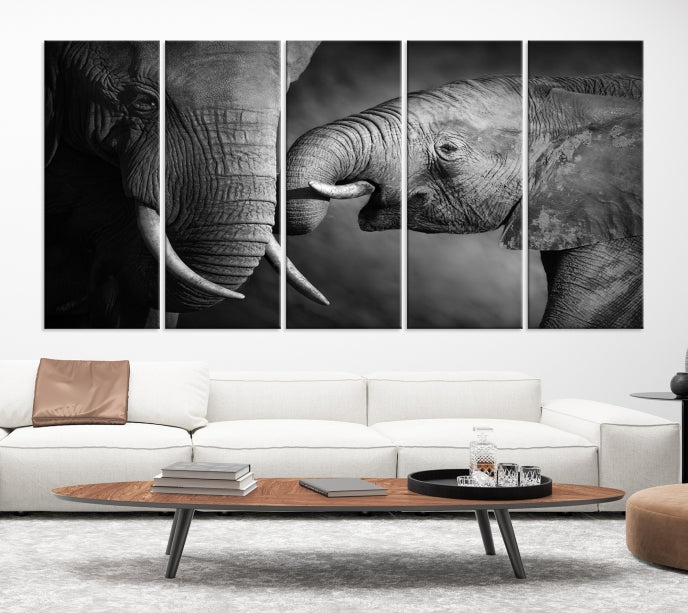 Elephant Family Wall Art Canvas Print