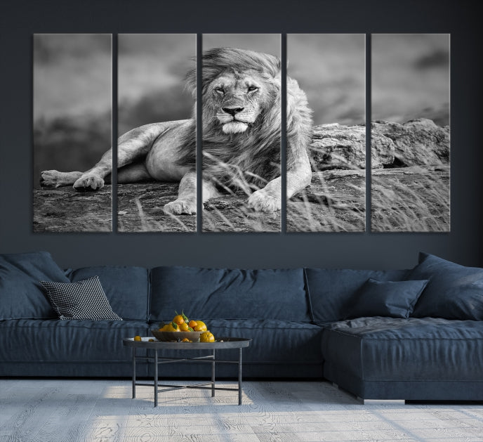 King of Forest Lion Wall Art Canvas Print