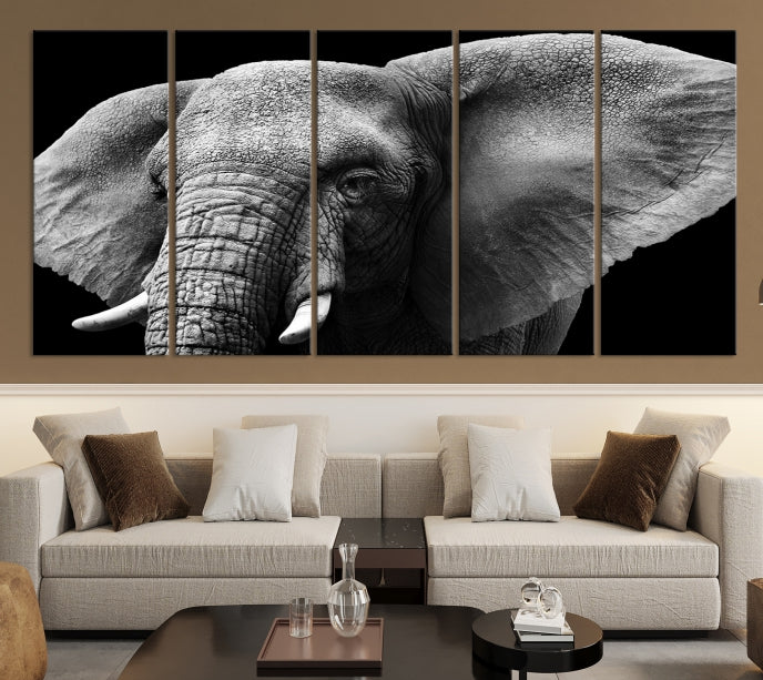 Big Elephant Close Up Wall Art Canvas Print