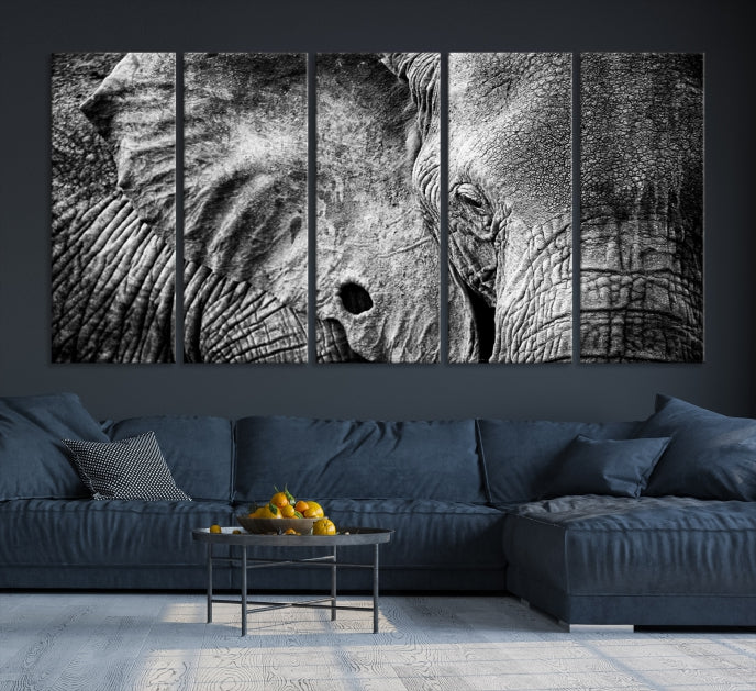 Wild Old Elephant Wall Art Canvas Print