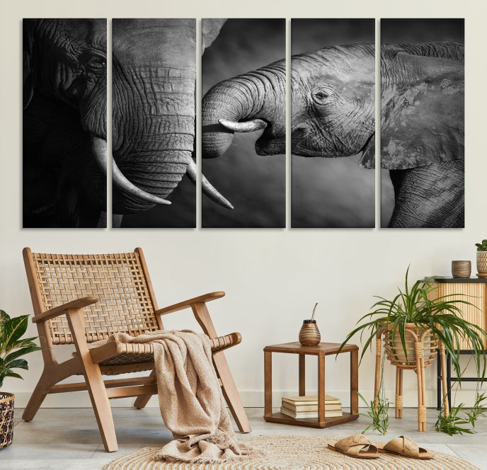 Elephant Family Wall Art Canvas Print