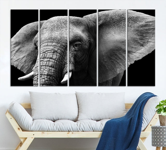 Big Elephant Close Up Wall Art Canvas Print