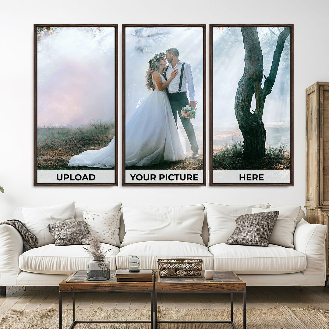 Floating 3 Panel Custom Canvas Print - Perfect for Unique Decor - Framed - Ready to Hang - Gift for Him