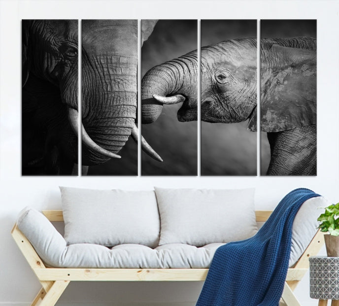 Elephant Family Wall Art Canvas Print