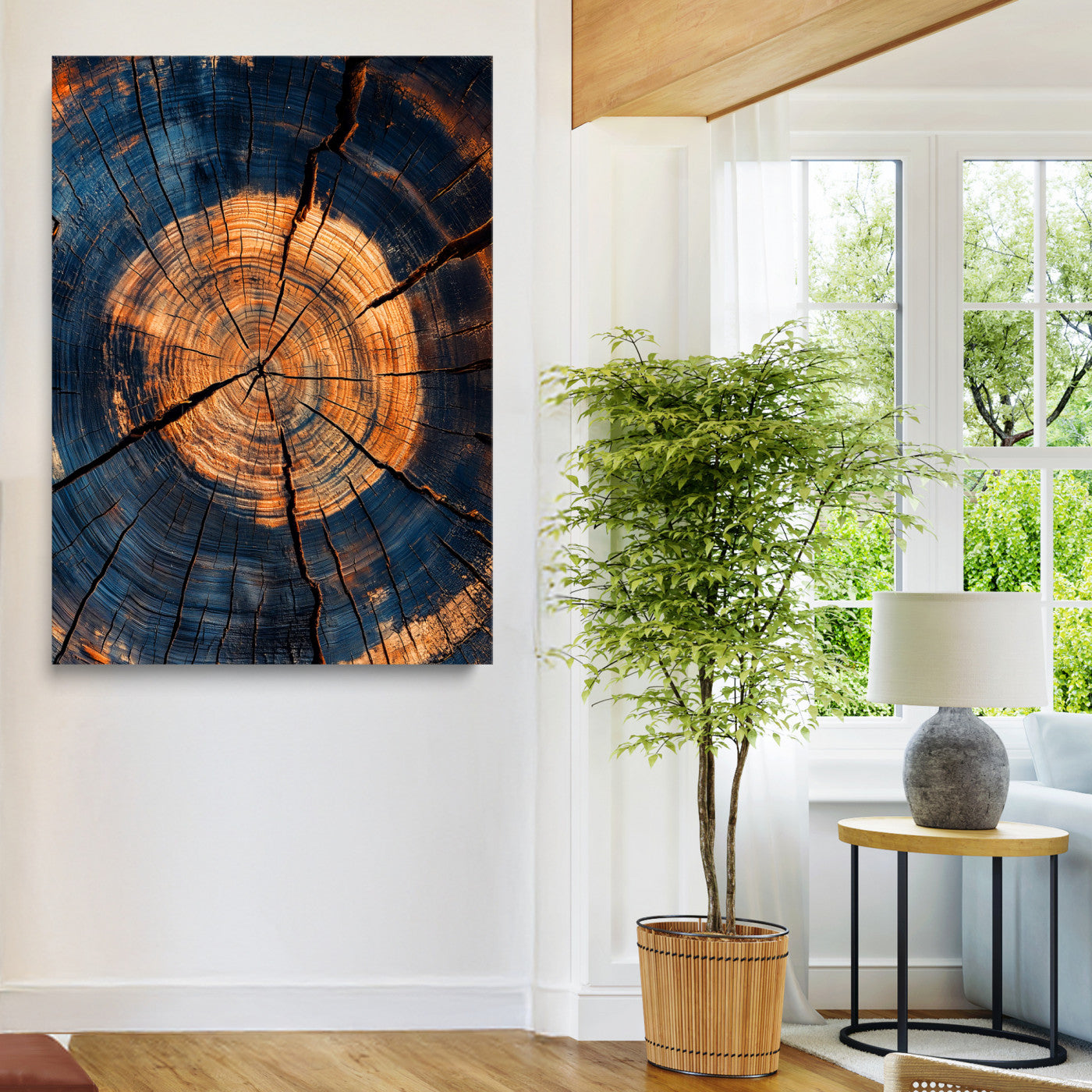 Framed Tree Rings Art Print, Framed Rustic Texture Art Picture Print, Wood Grain Perfect Rustic Industrial Decor, Framed Tree Rings Art