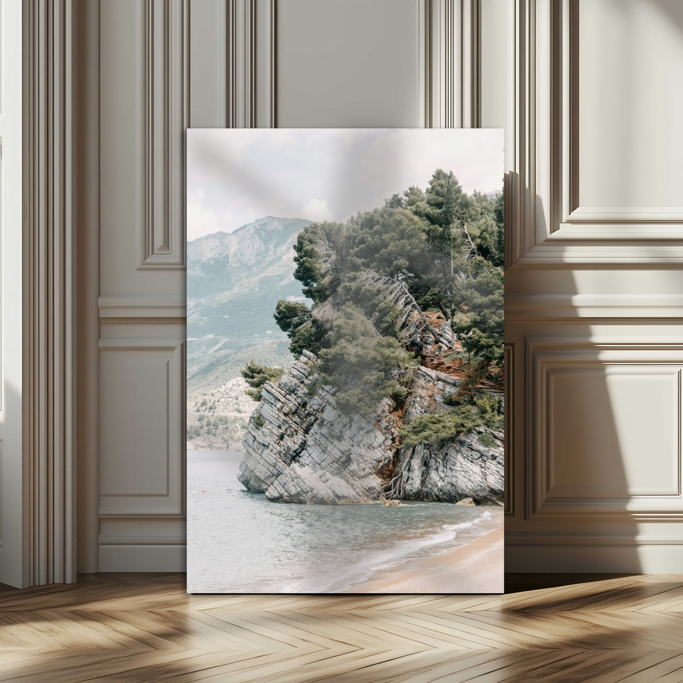 MGV-CV-24X36 - Beach Trees Wall Art Canvas Print, Framed Earthy Beachside Art Picture Print, Beachside Nature Perfect Rustic Coastal Decor Artwork