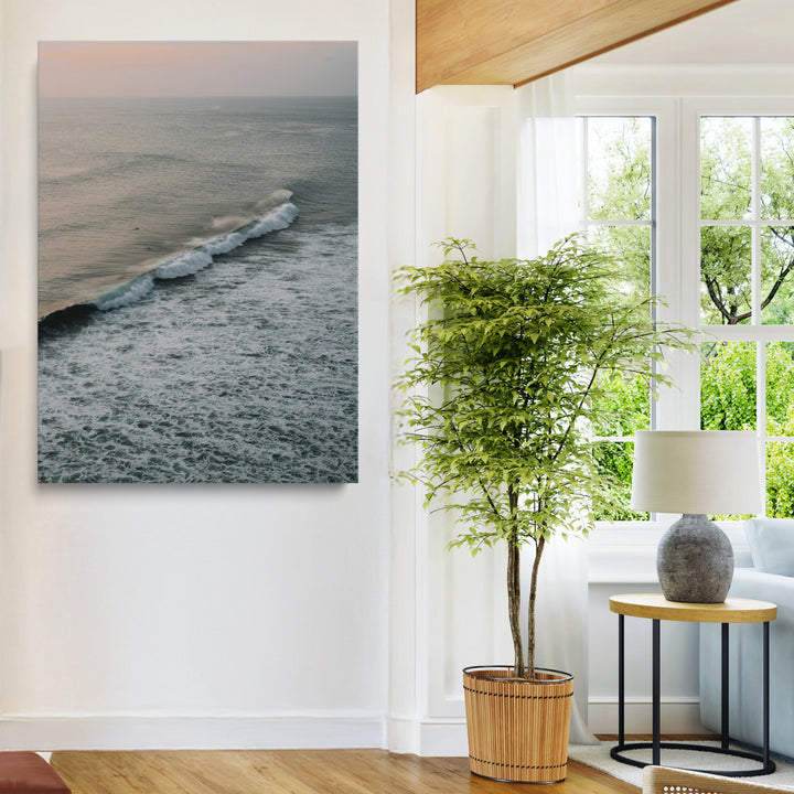 Ocean Waves Wall Art Canvas Print, Framed Coastal Serenity Art Picture Print, Relaxing Ocean Perfect Modern Coastal Decor Artwork