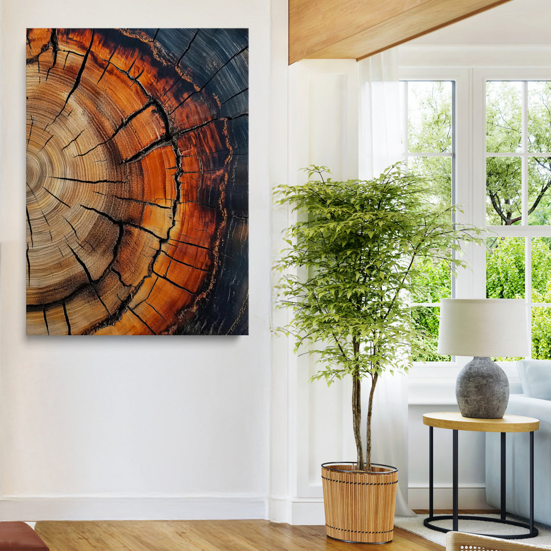 Wood Texture Wall Art Canvas Print, Framed Rustic Nature Art Picture Print, Earthy Tones Perfect Modern Rustic Decor Artwork