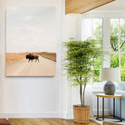 63874278-MGV-CV-24X36-Bison Crossing Wall Art Canvas Print, Framed Western Landscape Art Picture Print, Prairie Road Perfect Modern Ranch Decor Decor Artwork