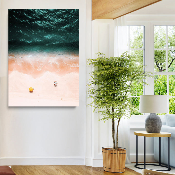 Tropical Relaxation Wall Art Canvas Print, Framed Coastal Vibes Art Picture Print, Ocean Aesthetic Coastal Minimalist Art Wall Decor Artwork