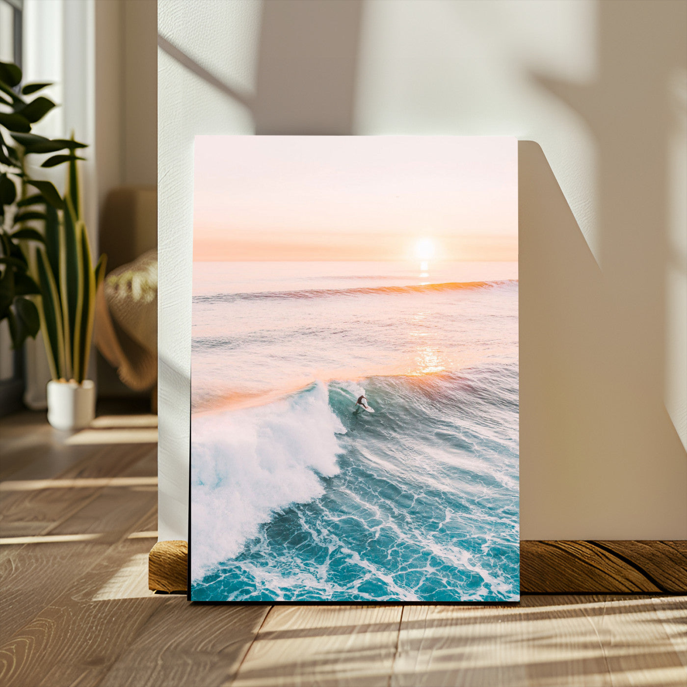 Pastel Ocean Wall Art Canvas Print for Home Decor, Framed Nautical Art Canvas Print