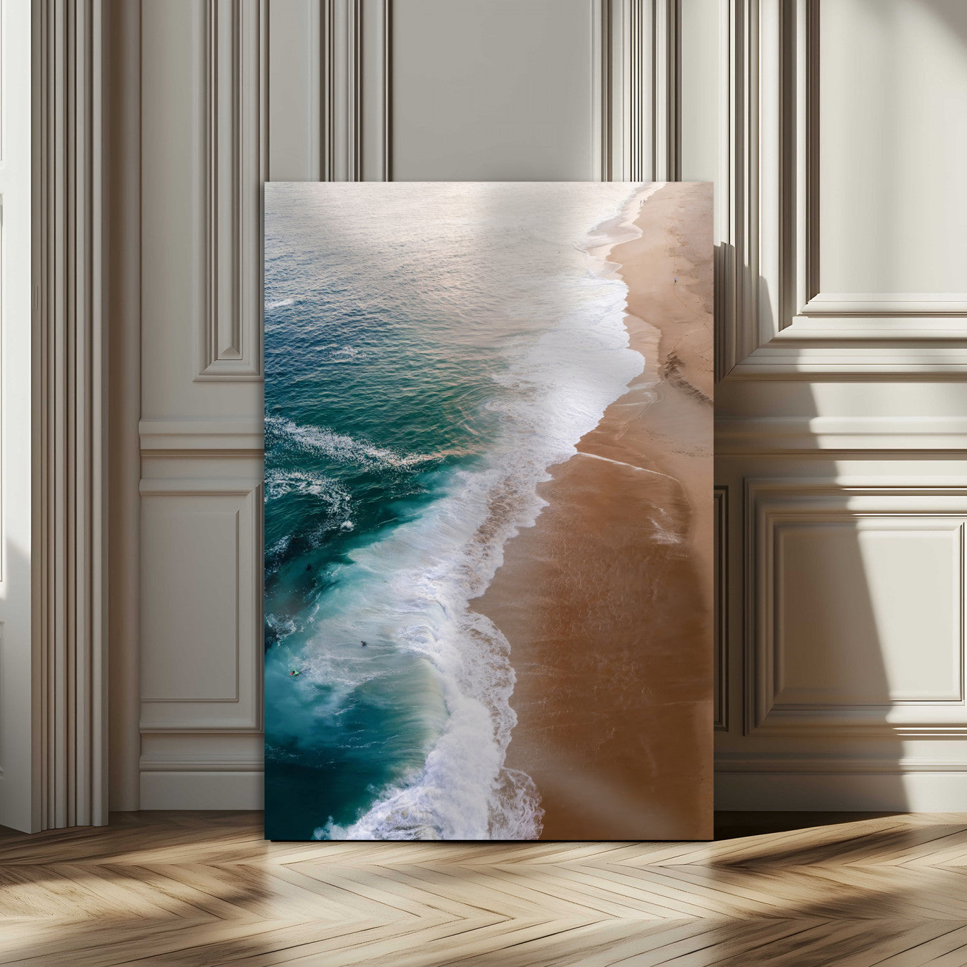 MGV-CV-24X36 - Serene Ocean Waves Beach Wall Art – Coastal Nature Canvas Print, Wrapped Canvas for Relaxing Decor in Living Room, Bedroom, Office