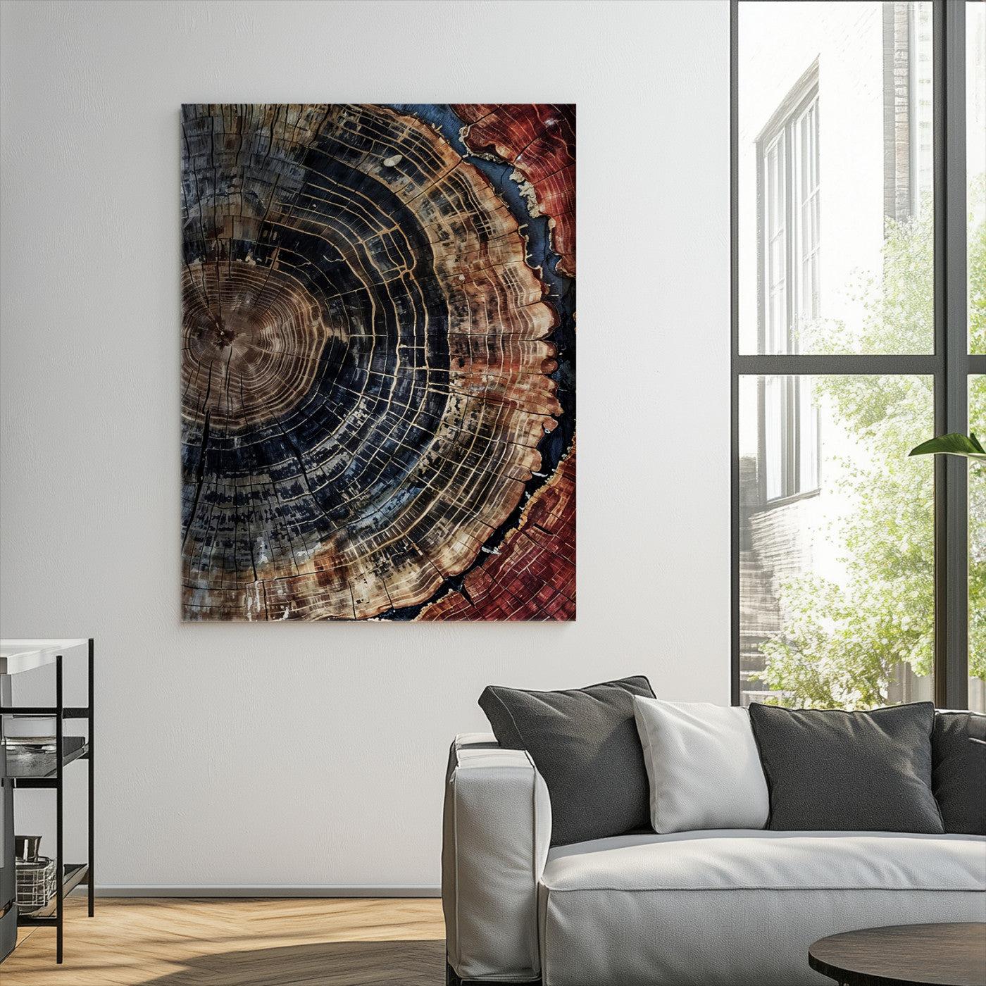 Framed Tree Rings Picture Print, Framed Wood Grain Art Picture Print, Rustic Texture Perfect Rustic Nature Decor, Framed Tree Rings Print