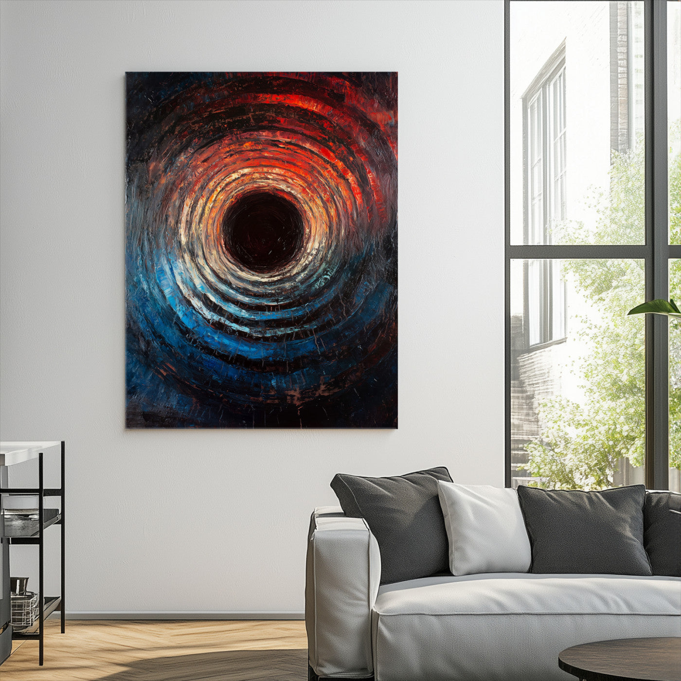 Wood Vortex Wall Art Canvas Print, Framed Abstract Swirl Art Picture Print, Wood Tree Texture Perfect Modern Decor, Framed Wood Vortex, Wood