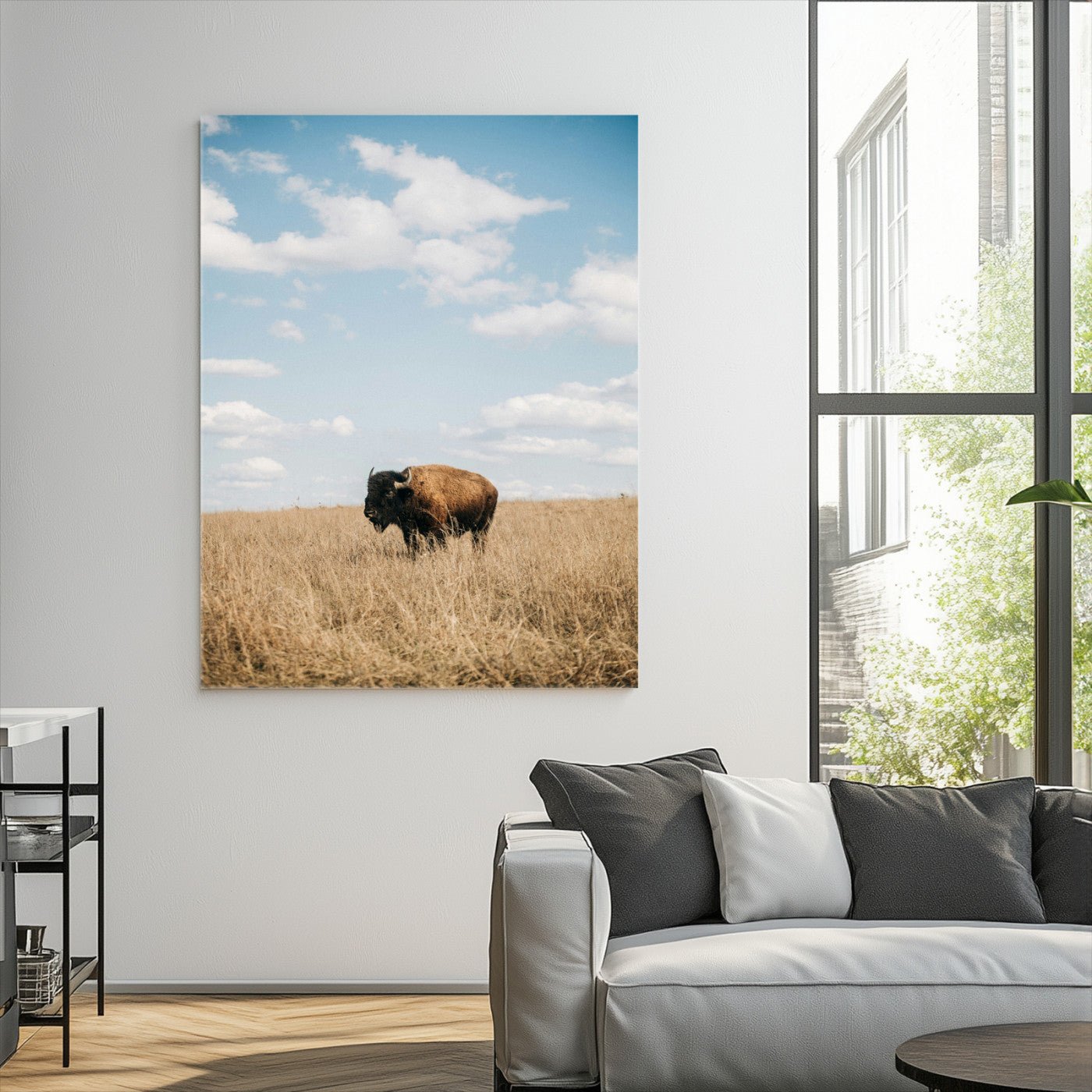 Bison Photography Wall Art Canvas Print: Framed Western Landscape Art