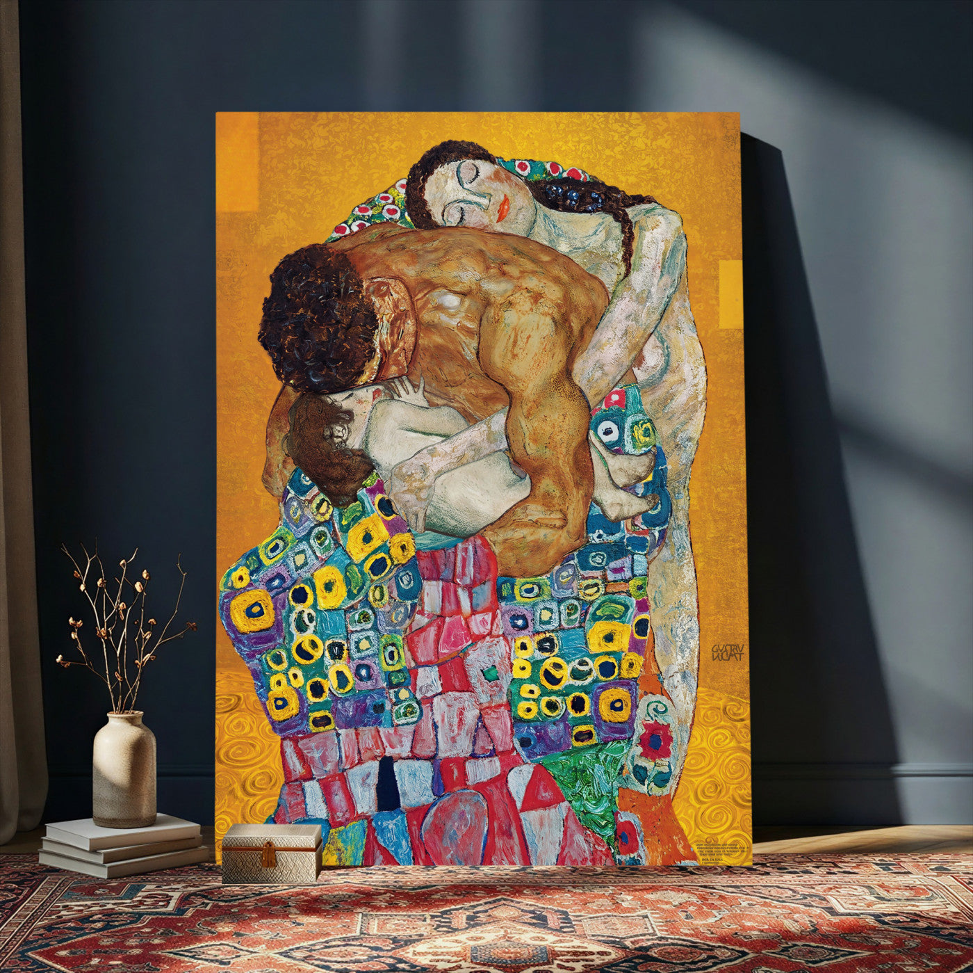 44640476-MGV-CV-24X36 - The Bride Wall Art Canvas Print – Gustav Klimt Inspired Romantic Embrace Painting