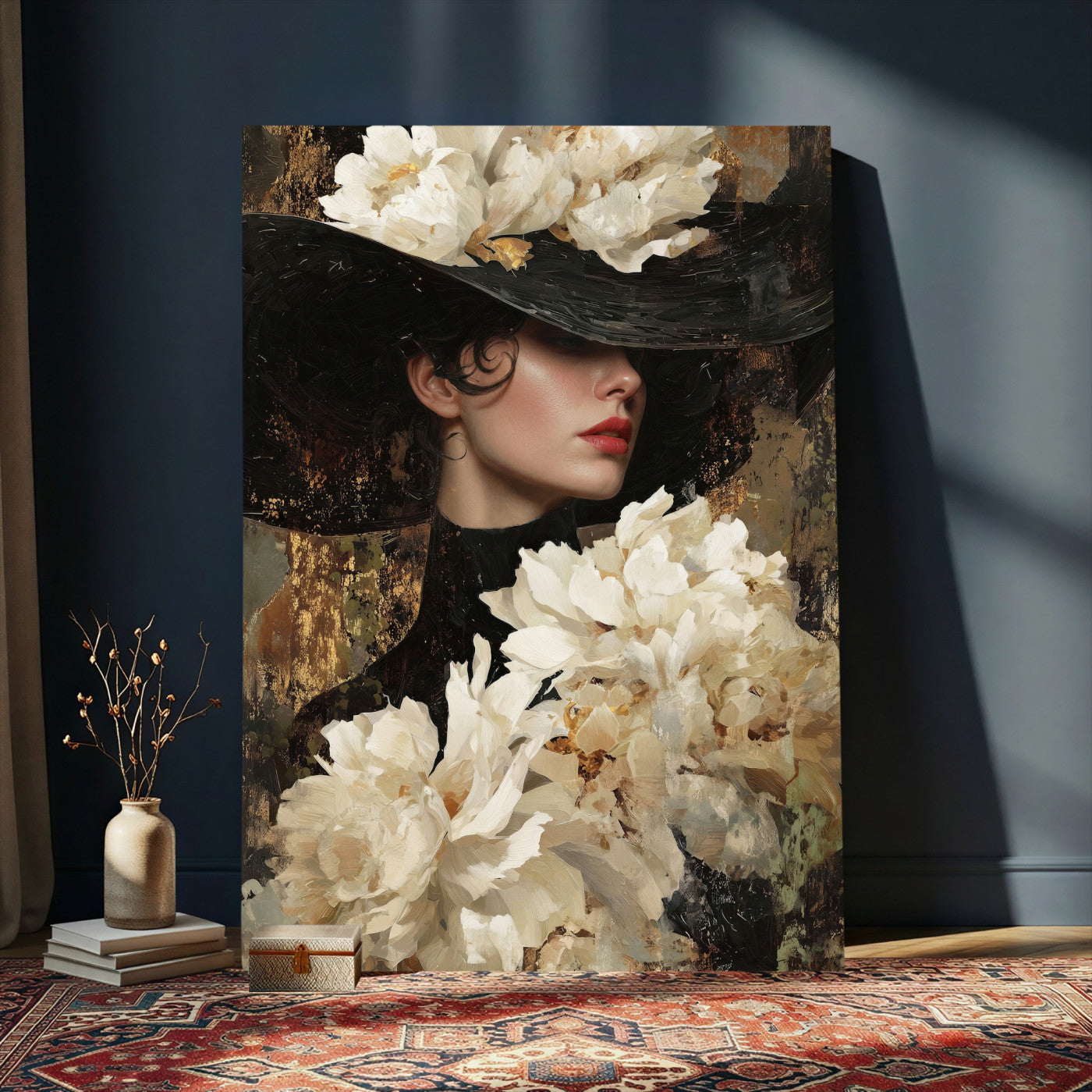34147087-MGV-CV-24X36 - Glamour Woman Portrait Canvas Wall Art, Elegant Patel Women Portrait Print