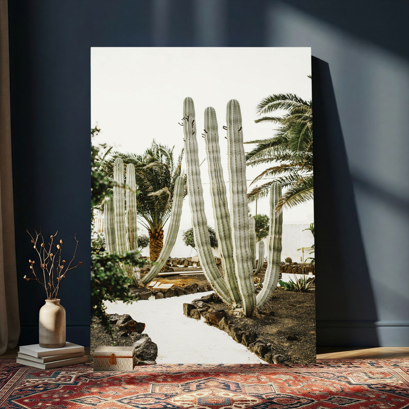 10167832-MGV-CV-24X36 - Cactus Garden Lanzarote Spain Wall Art Canvas Print - Cesar Manrique Desert Oasis Painting
