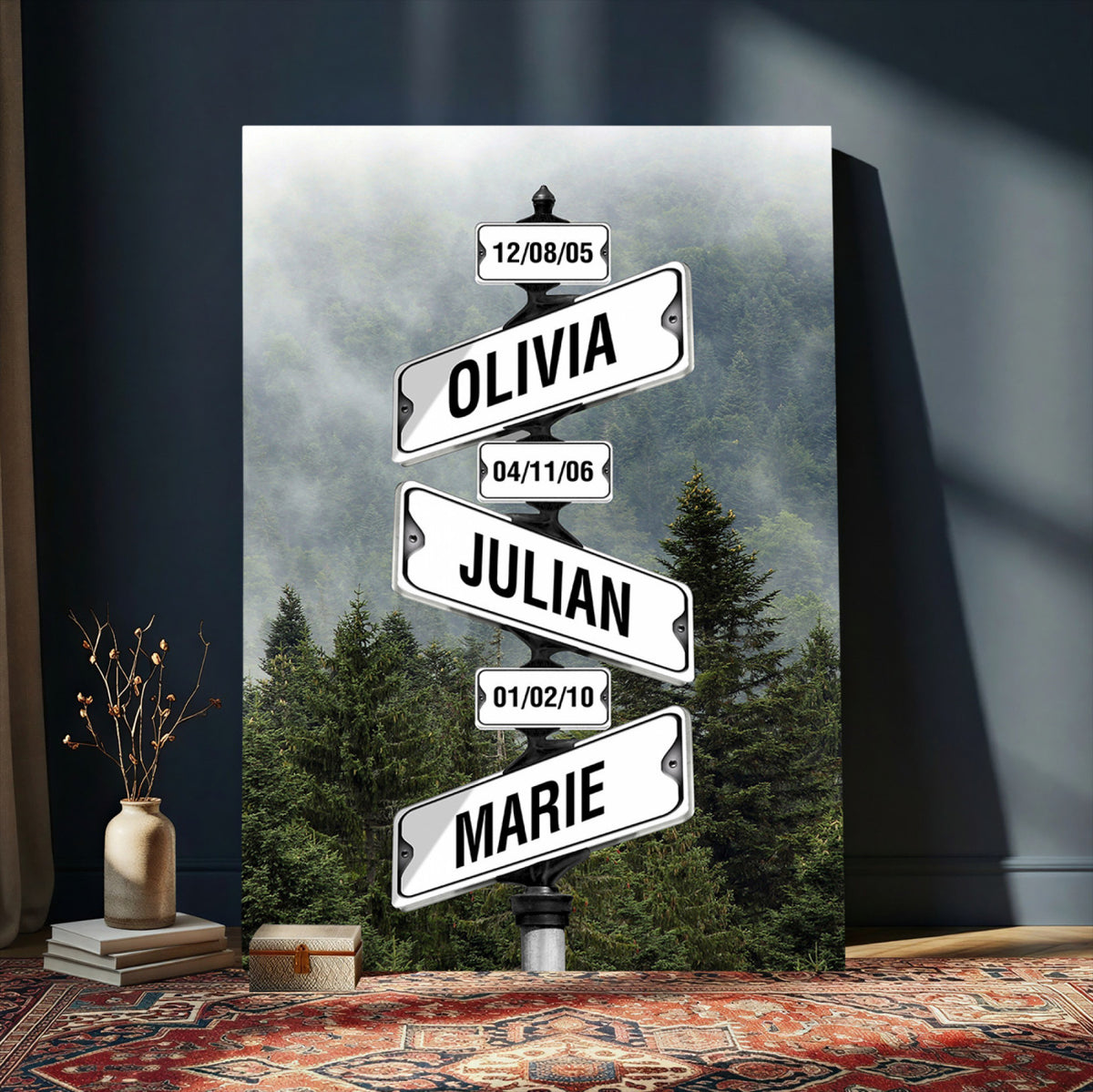 78367502-_Poster-30x20 - Personalized Street Sign Canvas Wall Art, Custom Family Names Signpost Print