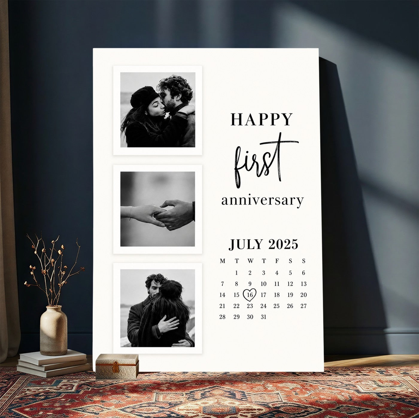57185105-MGV-CV-16X24 - Personalized First Anniversary Photo Collage Poster, Gift for Couples