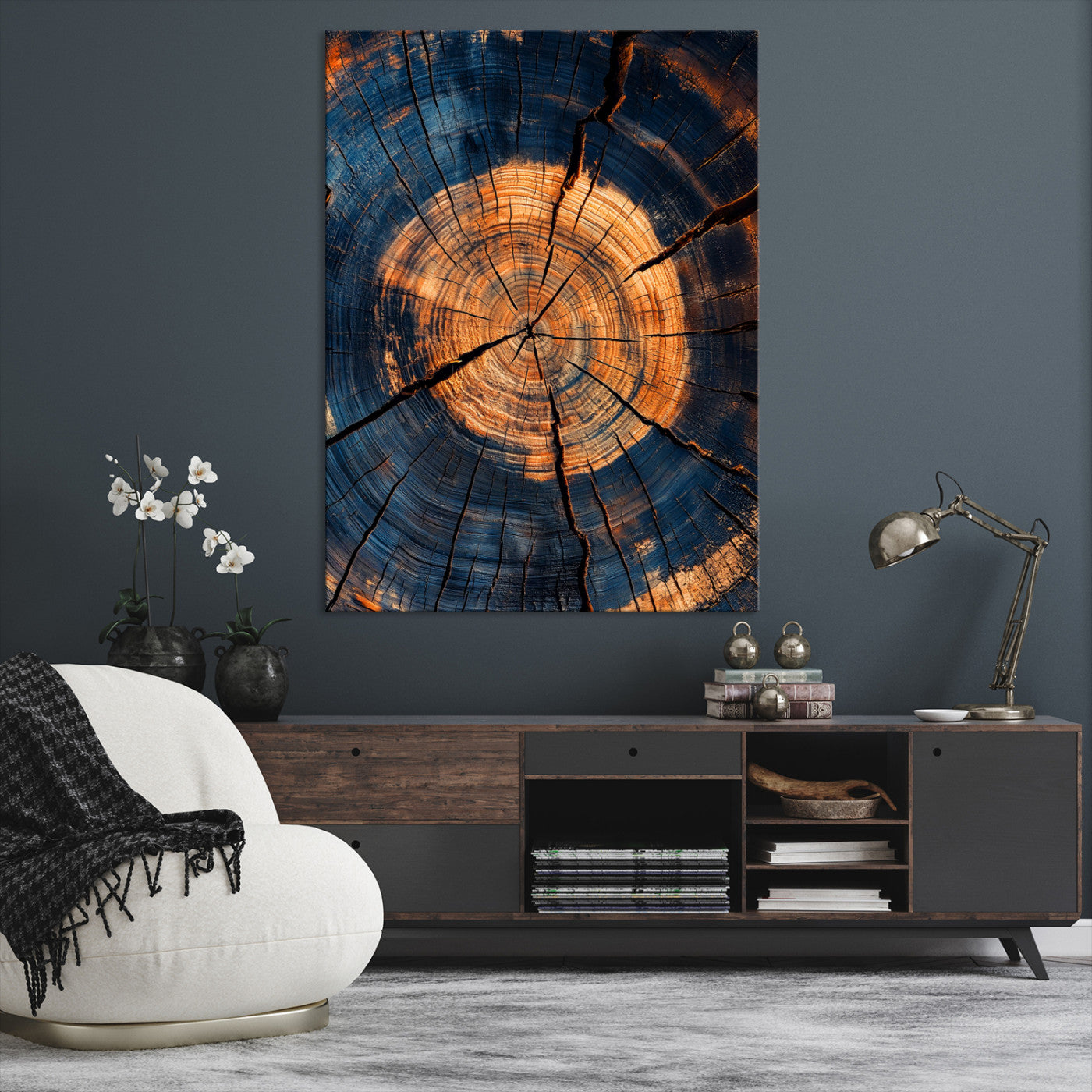 Framed Tree Rings Art Print, Framed Rustic Texture Art Picture Print, Wood Grain Perfect Rustic Industrial Decor, Framed Tree Rings Art