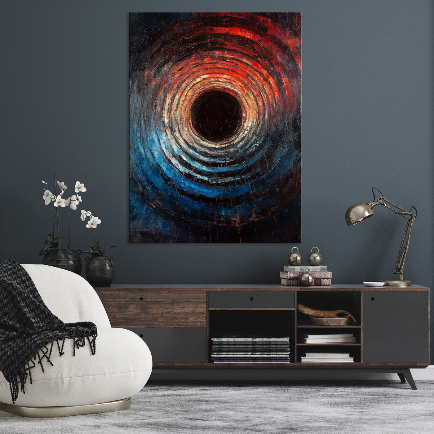 Wood Vortex Wall Art Canvas Print, Framed Abstract Swirl Art Picture Print, Wood Tree Texture Perfect Modern Decor, Framed Wood Vortex, Wood