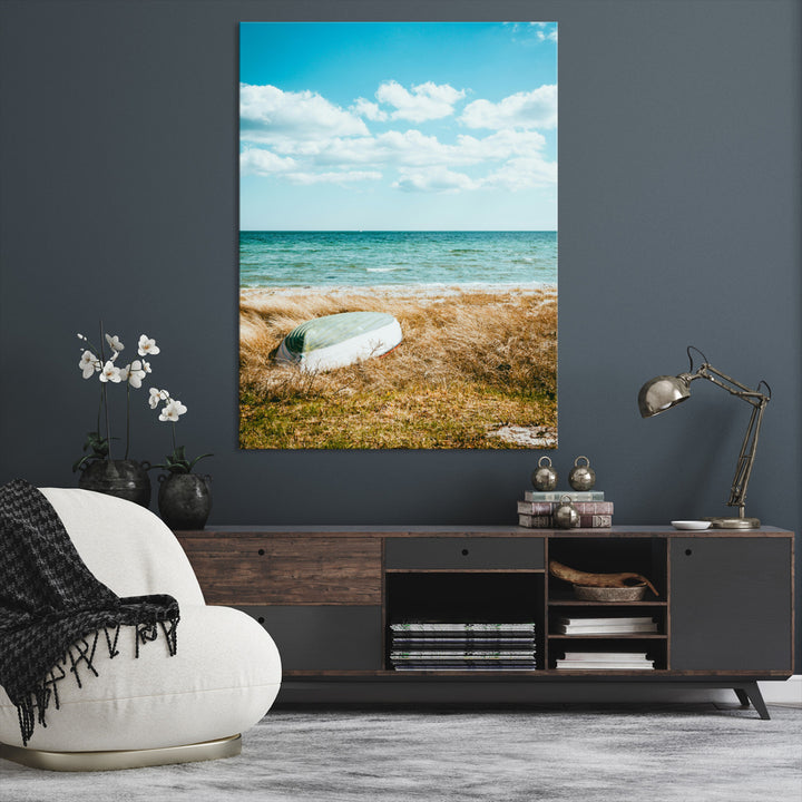 Coastal Serenity Wall Art Canvas Print, Framed Ocean View Art