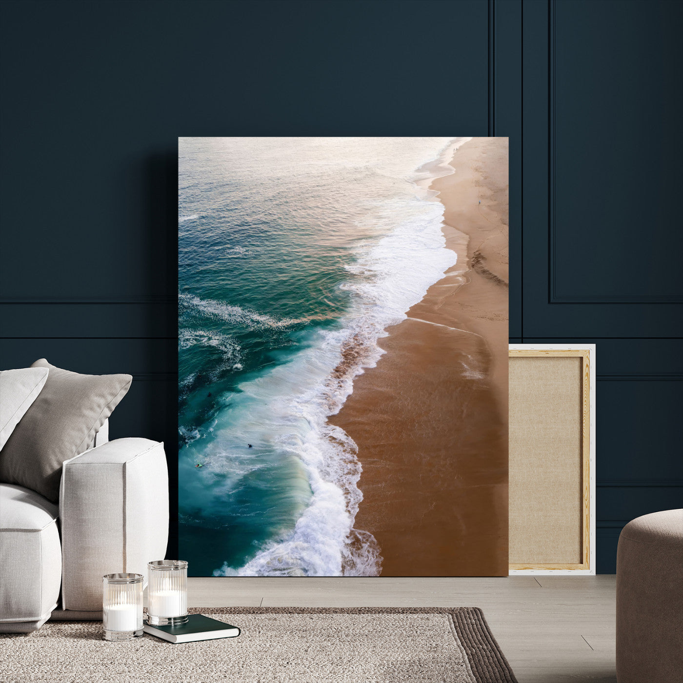 MGV-CV-24X36 - Serene Ocean Waves Beach Wall Art – Coastal Nature Canvas Print, Wrapped Canvas for Relaxing Decor in Living Room, Bedroom, Office