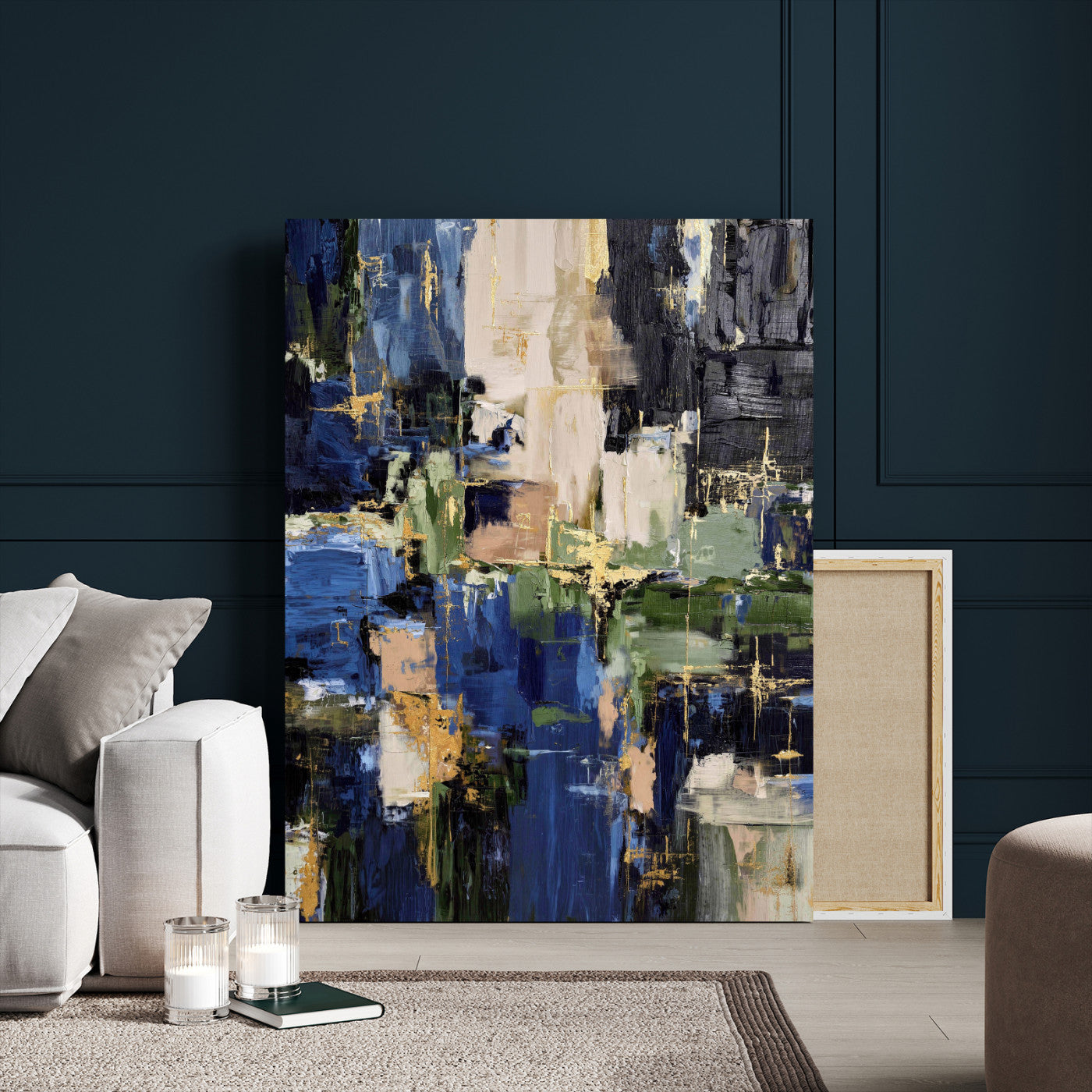 69517274-MGV-CV-24X36 - Abstract Dark Blue Wall Art Canvas Print
