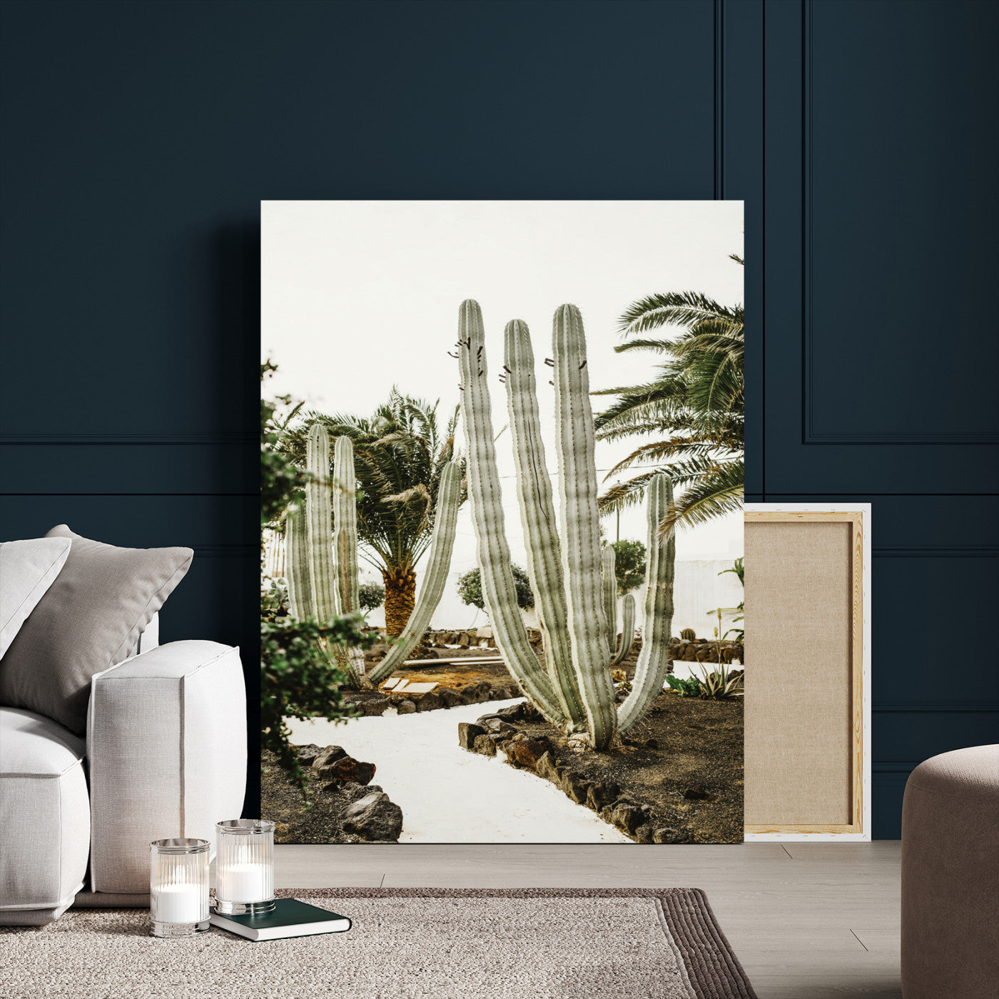10167832-MGV-CV-24X36 - Cactus Garden Lanzarote Spain Wall Art Canvas Print - Cesar Manrique Desert Oasis Painting