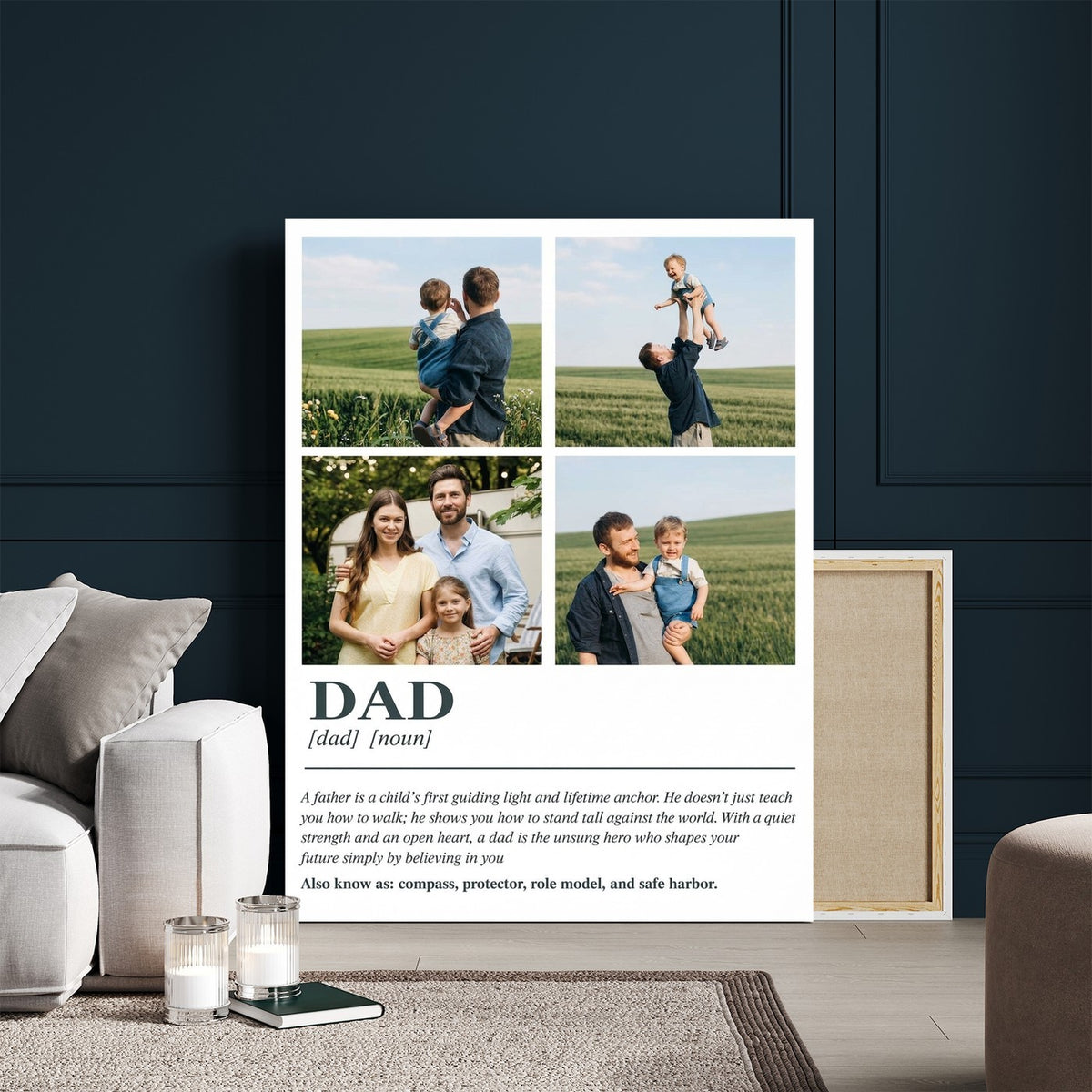 Dad noun definition canvas with family pictures
