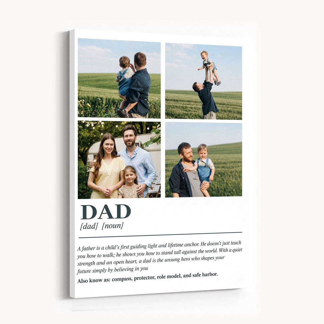 Dad Definition Photo Collage Canvas, Personalized Gift for Dad