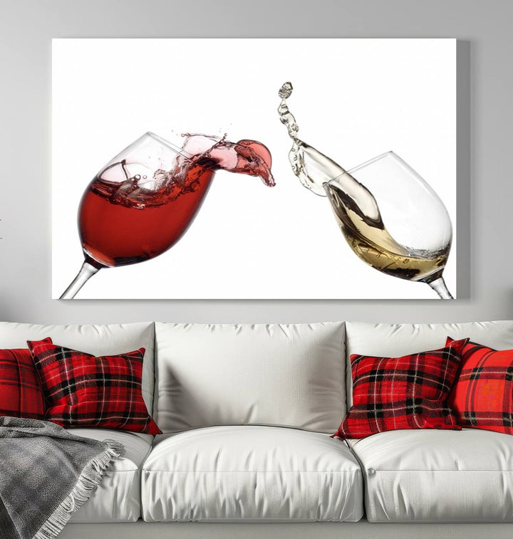 Red and White Wine in Glass Canvas Print