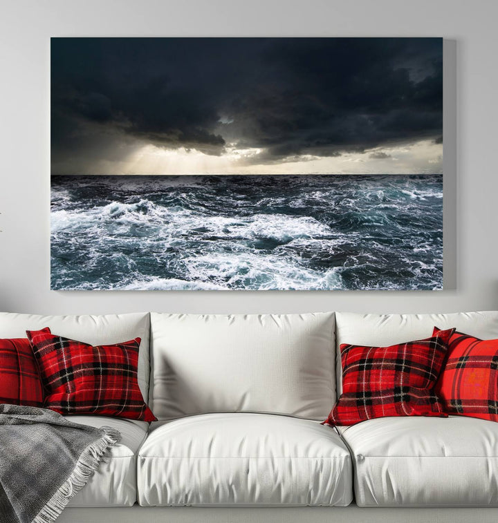 Ocean and Storm Canvas Art Print Hanging Great Print Ocean and