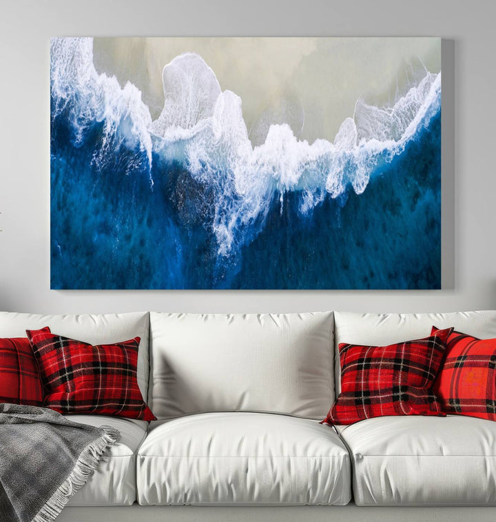 Beautiful Aerial Beach Canvas Wall Art