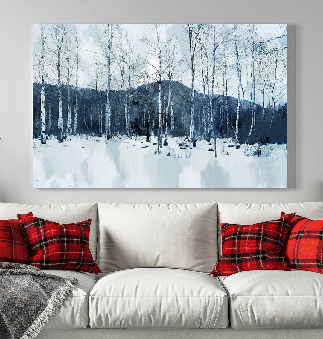 Impression d’art sur toile de forêt d’hiver à couper le souffle Multi Panel Forest Art Winter Photograph Art