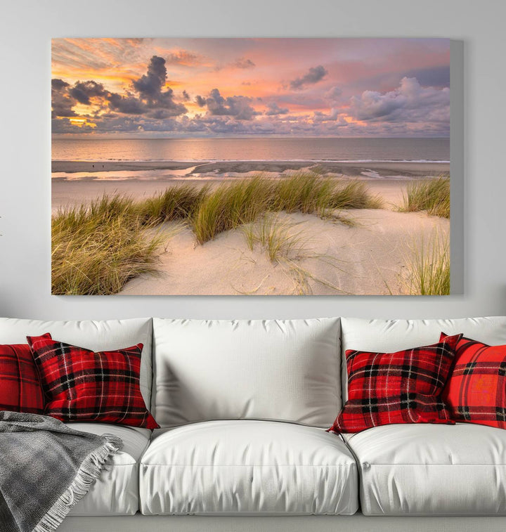 Beach Wall Art Canvas Print Sunset Artwork Print Coastal Wall Art