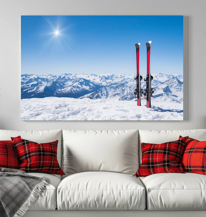 Ski Season Snow Wall Art Canvas Print