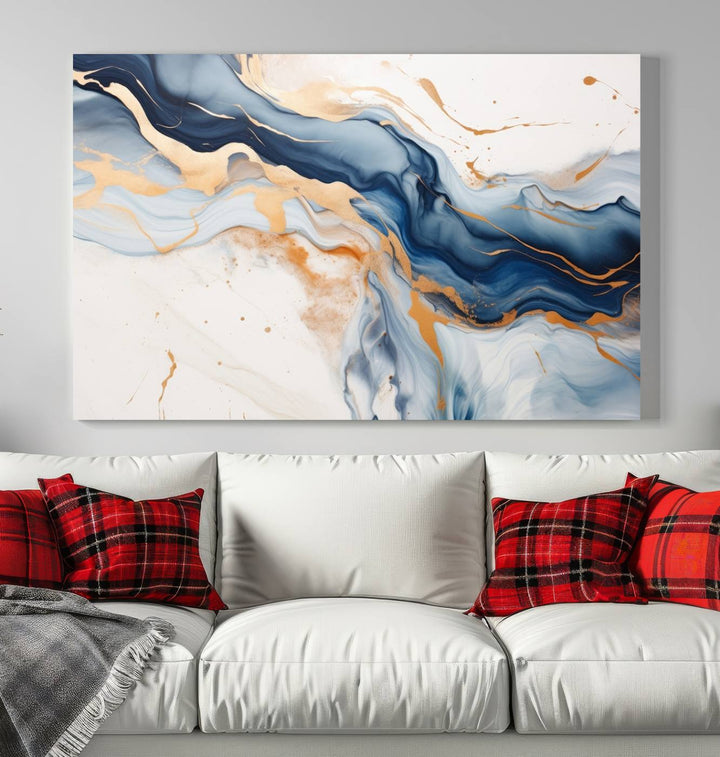 Color Waves Abstract Wall Art Canvas Print