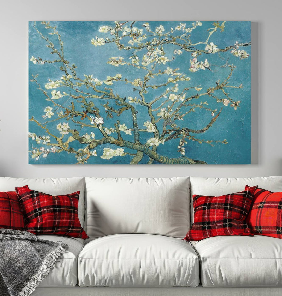 Art mural abstrait en fleurs d'amandier de Vincent Van Gogh Impression sur toile